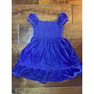 Hart Street Girls Purple Velvet Smocked Ruffle Cap Sleeve Dress Size 3T Holiday